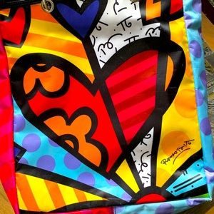 Authentic Romero Britto Satin Tote Bag